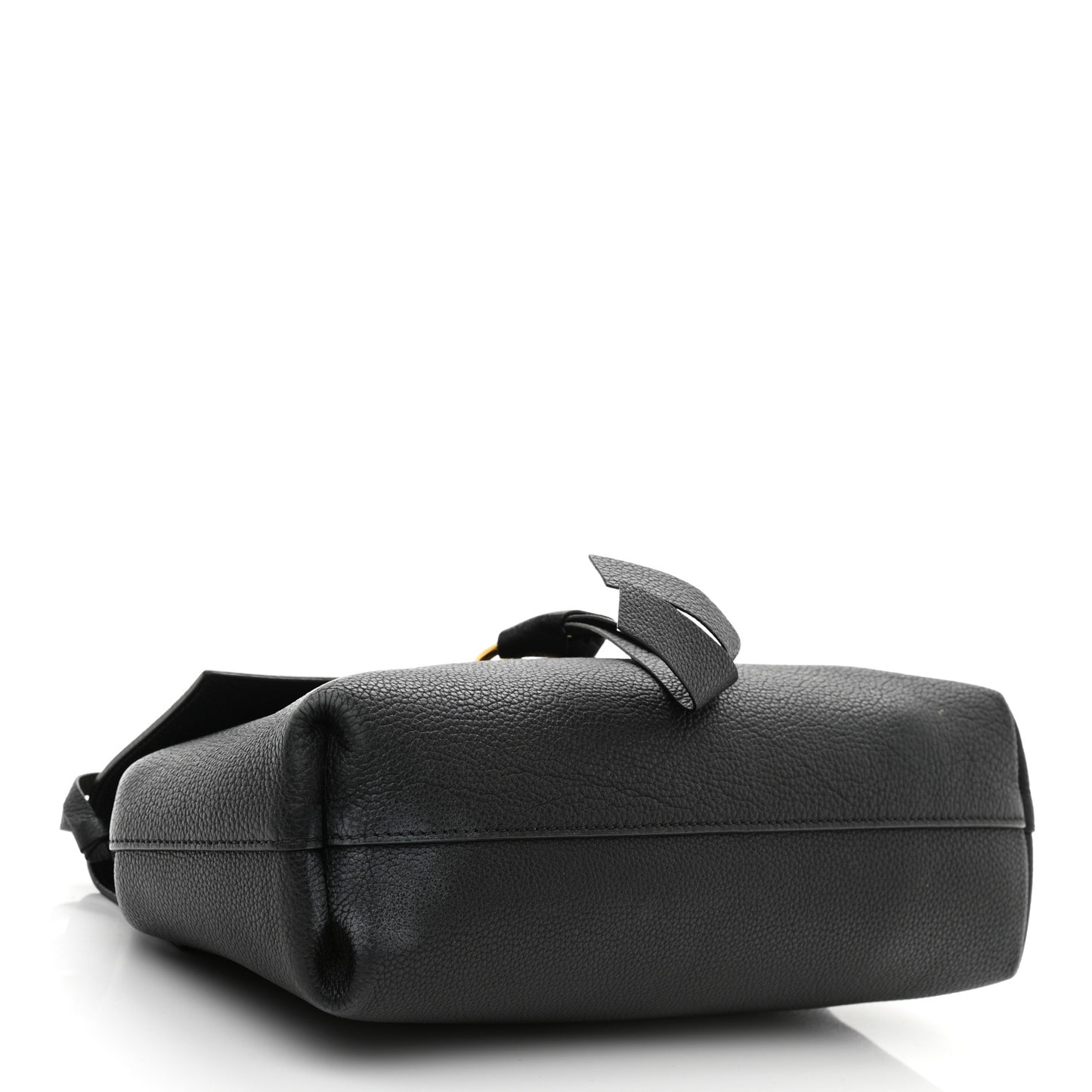Pebbled Calfskin Small VRing Chain Shoulder Bag Black