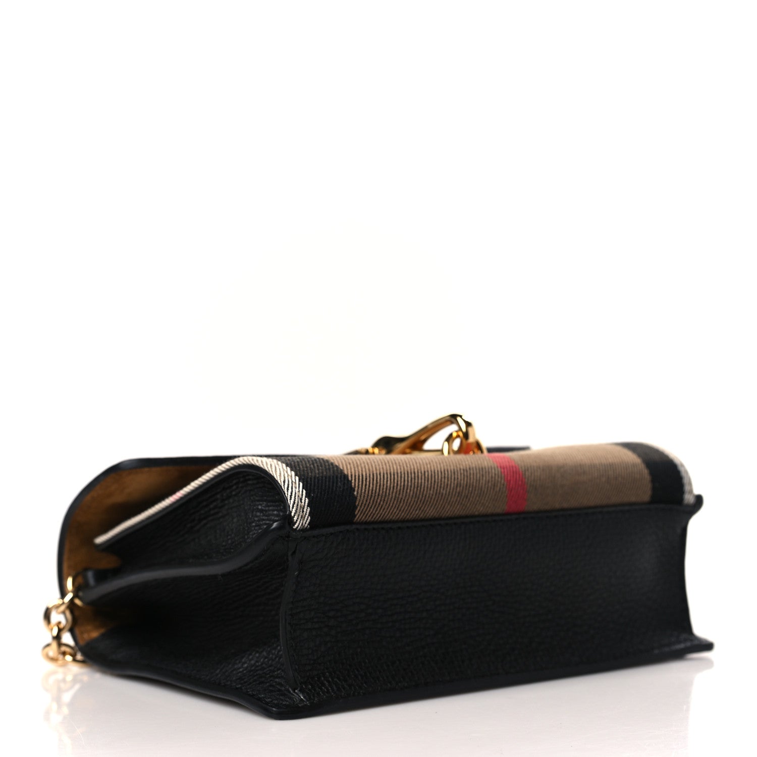 Burberry Derby Calfskin House Check Baby Macken Crossbody Bag Black 4 of 8