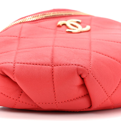 Chanel Lambskin Quilted Resin Bi-Color Waist Bag Fanny Pack Red 10 of 11