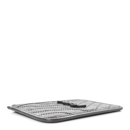 Saint Laurent Crinkled Calfskin Matelasse Monogram Niki Bill Pouch Storm 4 of 9