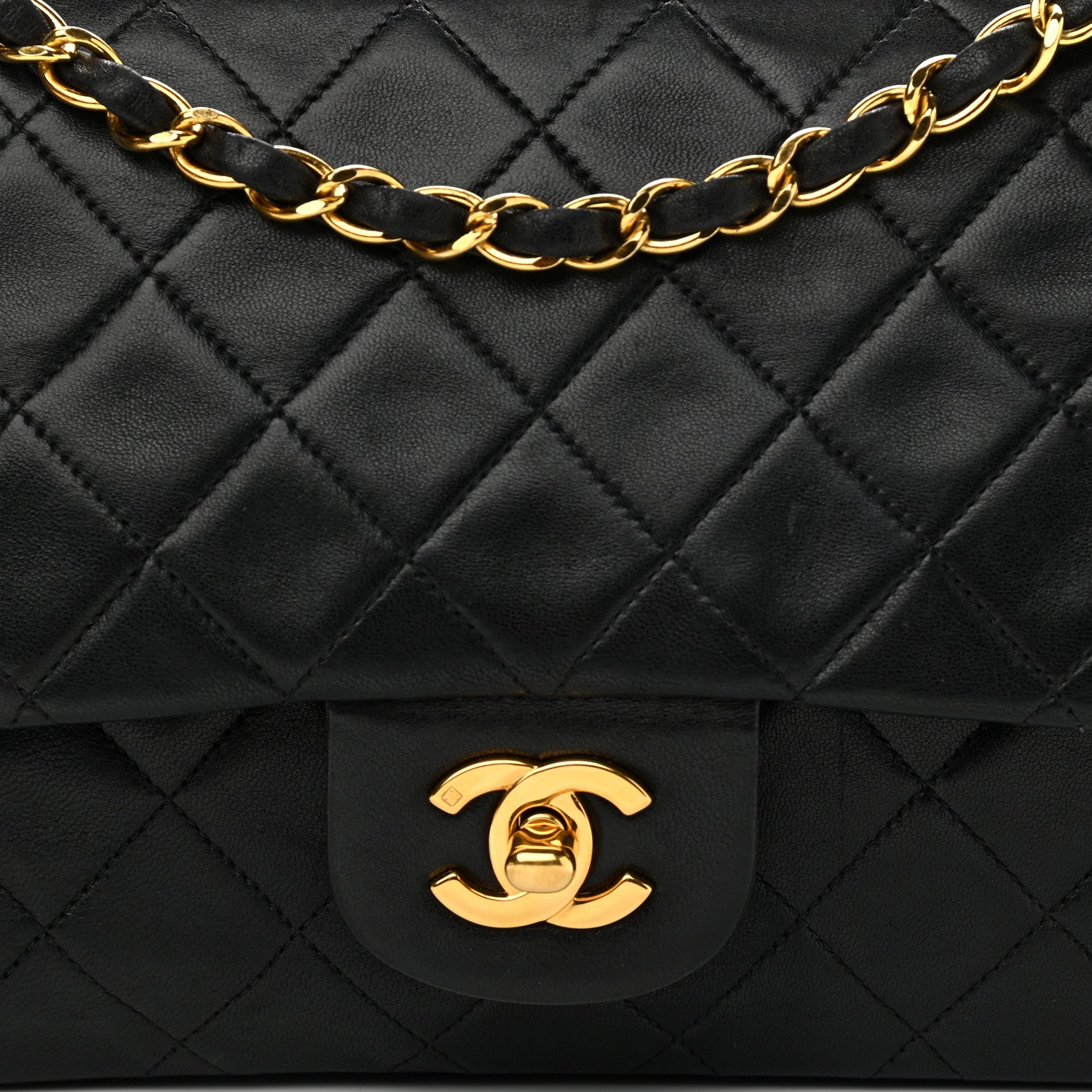 Chanel Lambskin Quilted Medium Double Flap Black 9 of 11