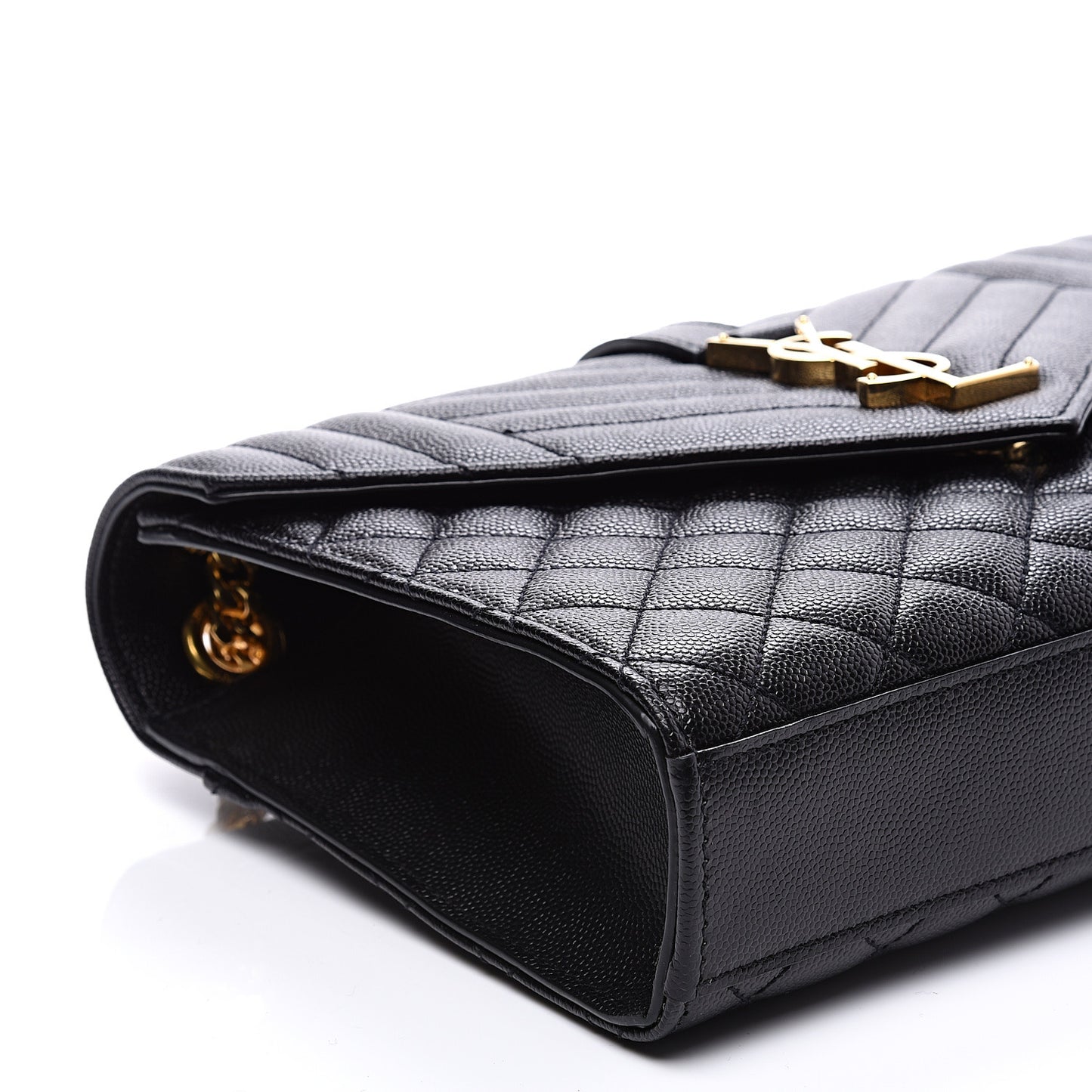 Grain De Poudre Textured Mixed Matelasse Triquilt Medium Monogram Satchel Black