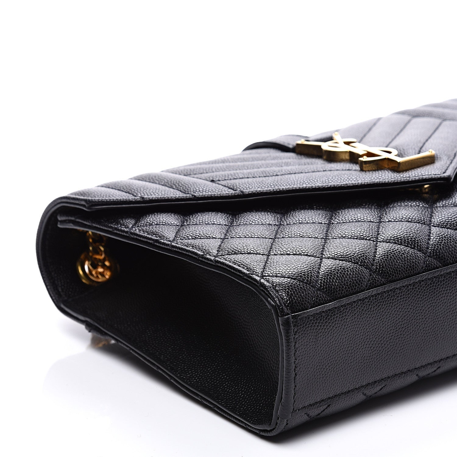 Saint Laurent Grain De Poudre Textured Mixed Matelasse Triquilt Medium Monogram Satchel Black 8 of 10