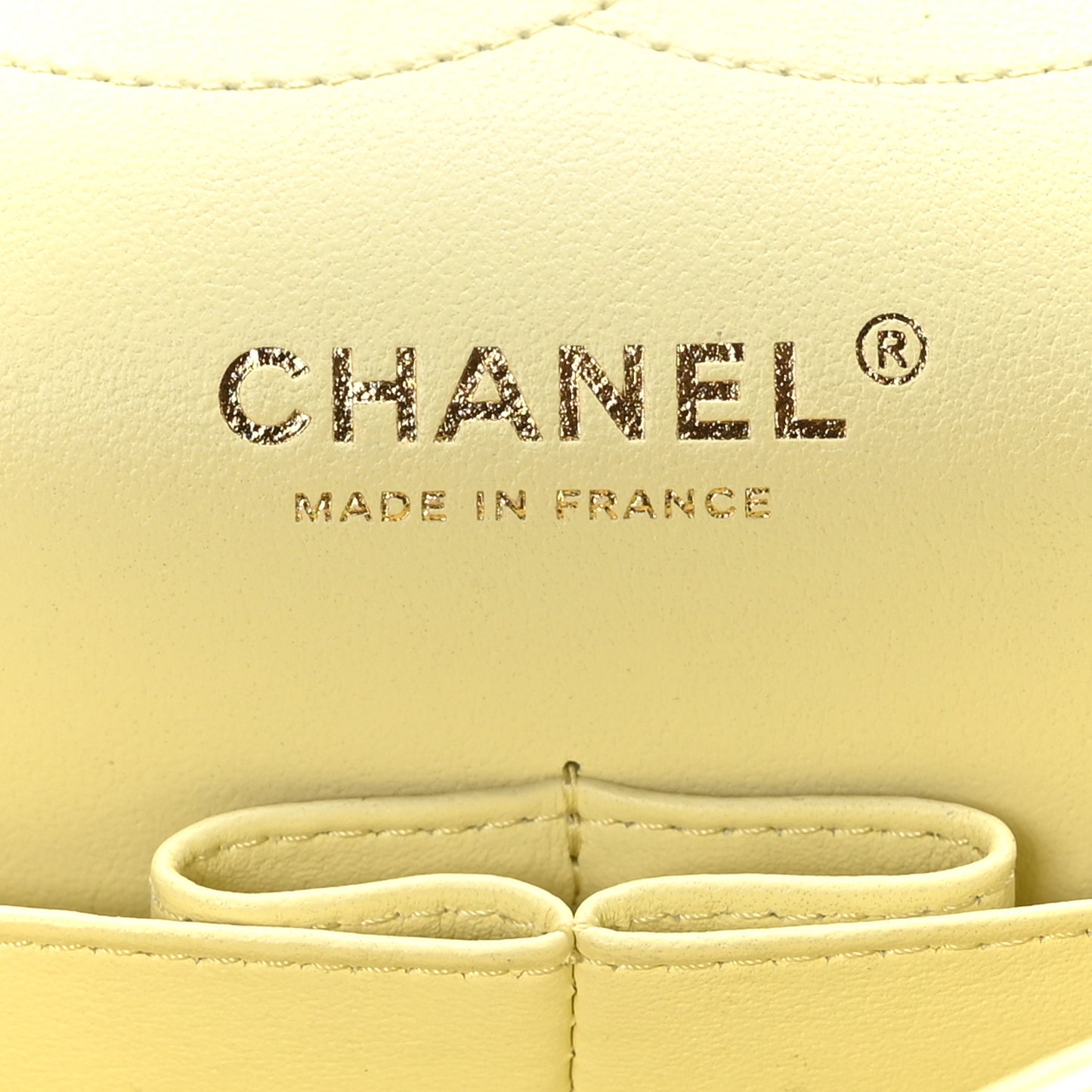 Caviar Quilted Jumbo Double Flap Light Yellow