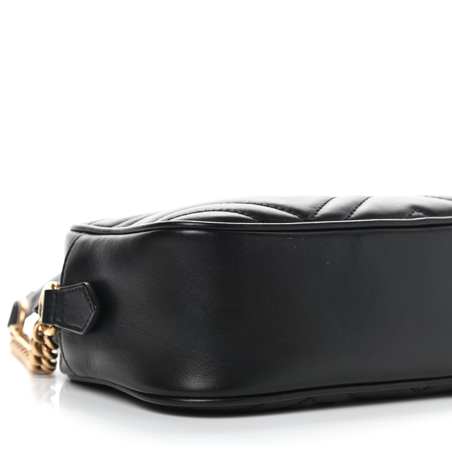 Gucci Calfskin Matelasse Small GG Marmont Chain Shoulder Bag Black 8 of 9