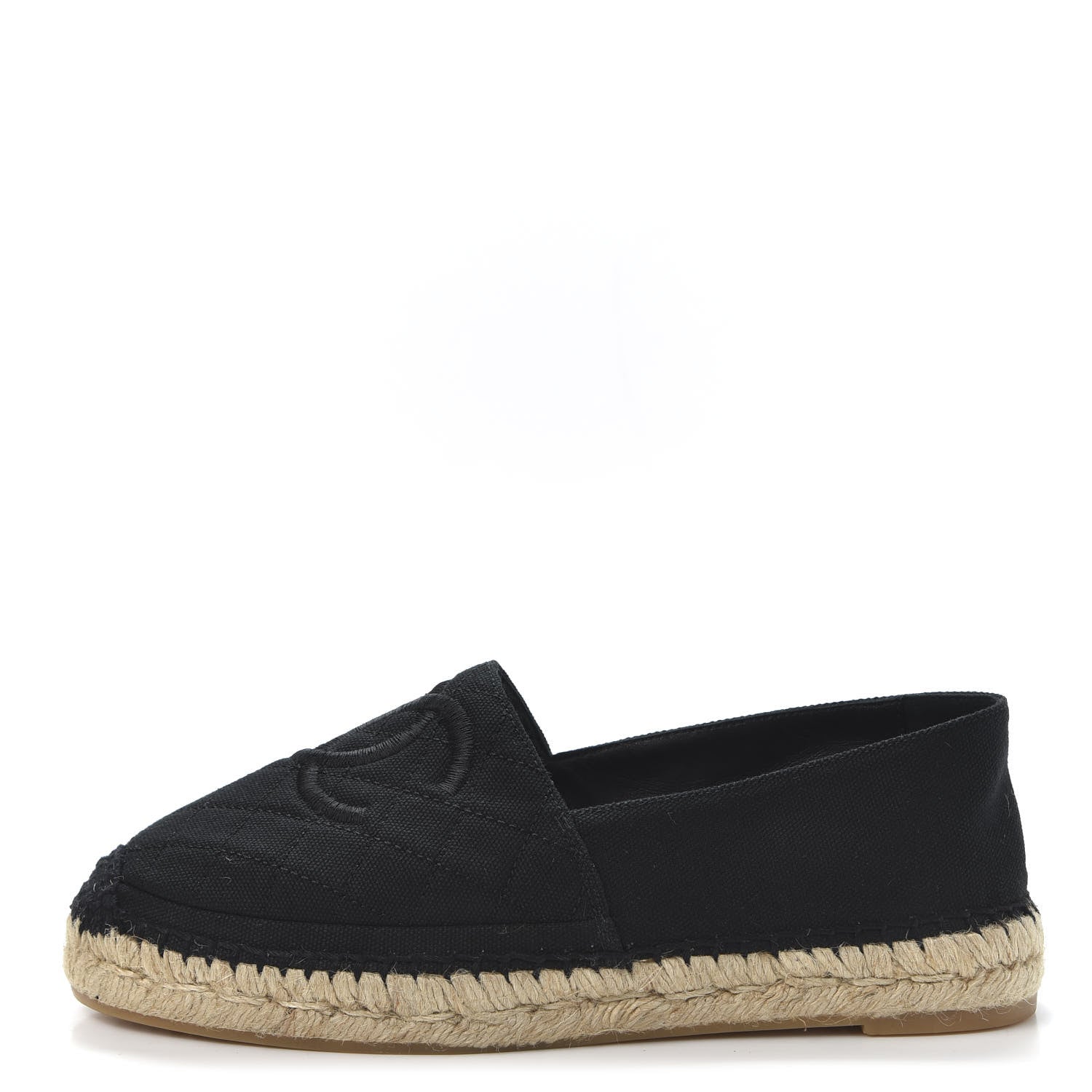 Chanel Fabric Patent Calfskin CC Espadrilles 37 Black 1 of 10