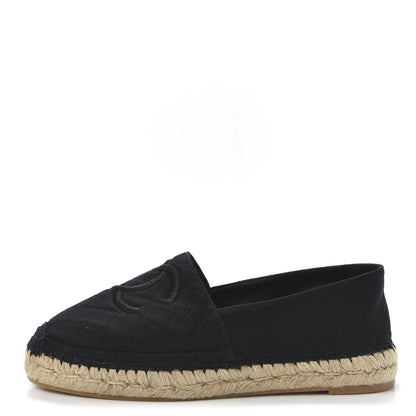 Chanel Fabric Patent Calfskin CC Espadrilles 37 Black 1 of 10
