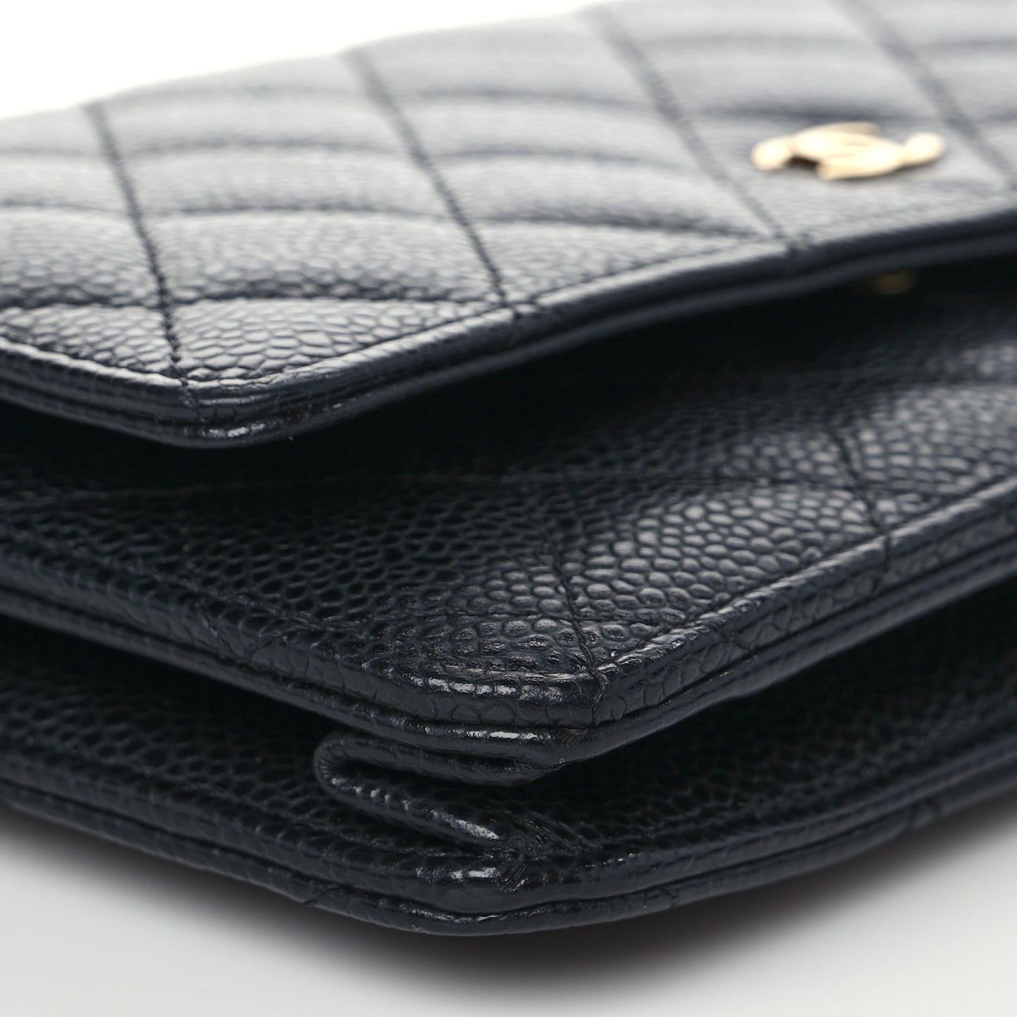 Caviar Quilted Wallet On Chain WOC Black