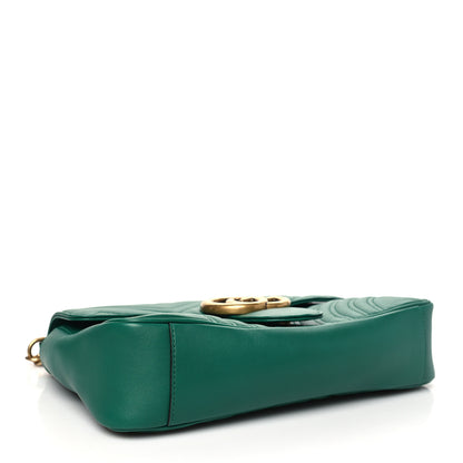 Gucci Calfskin Matelasse Medium GG Marmont Shoulder Bag Emerald Green 4 of 10