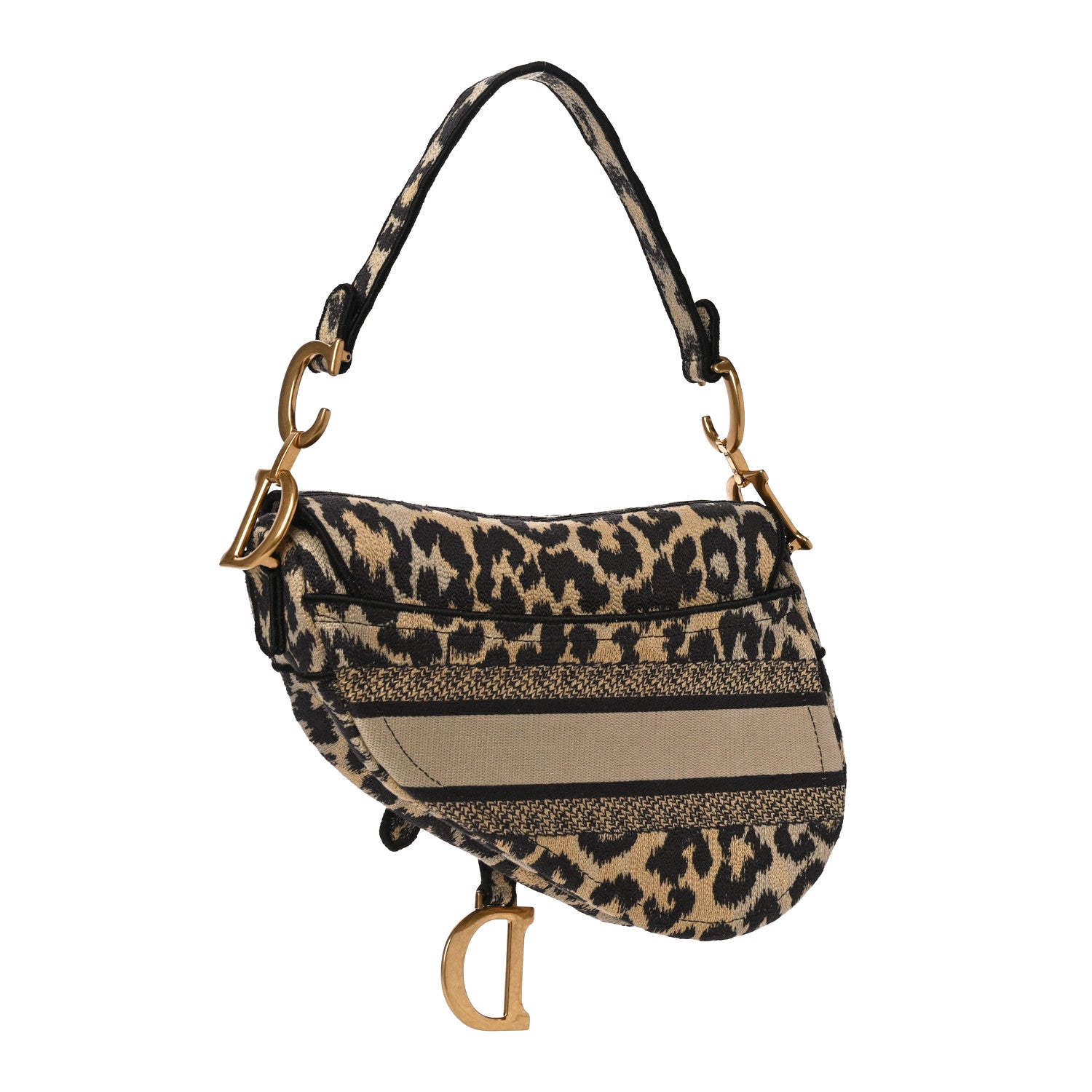 Christian Dior Canvas Mizza Embroidered Saddle Bag Beige Multicolor 3 of 10