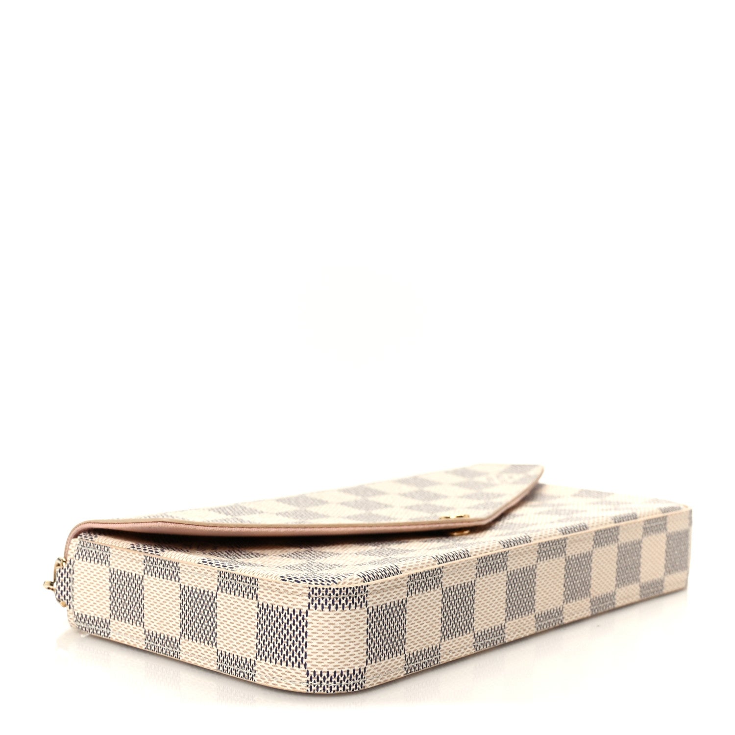 Louis Vuitton Damier Azur Pochette Felicie Chain Wallet Rose Ballerine 4 of 11