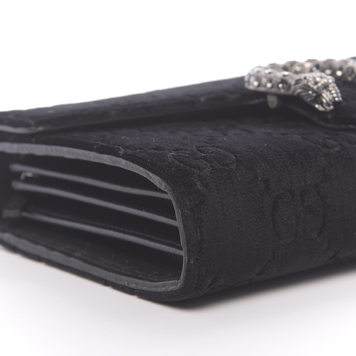 Gucci Velvet GG Monogram Mini Dionysus Chain Wallet Black 8 of 10