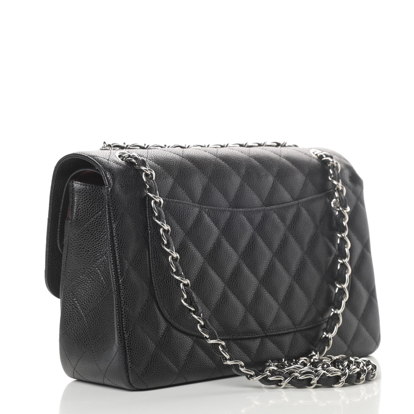 Caviar Quilted Jumbo Double Flap Black