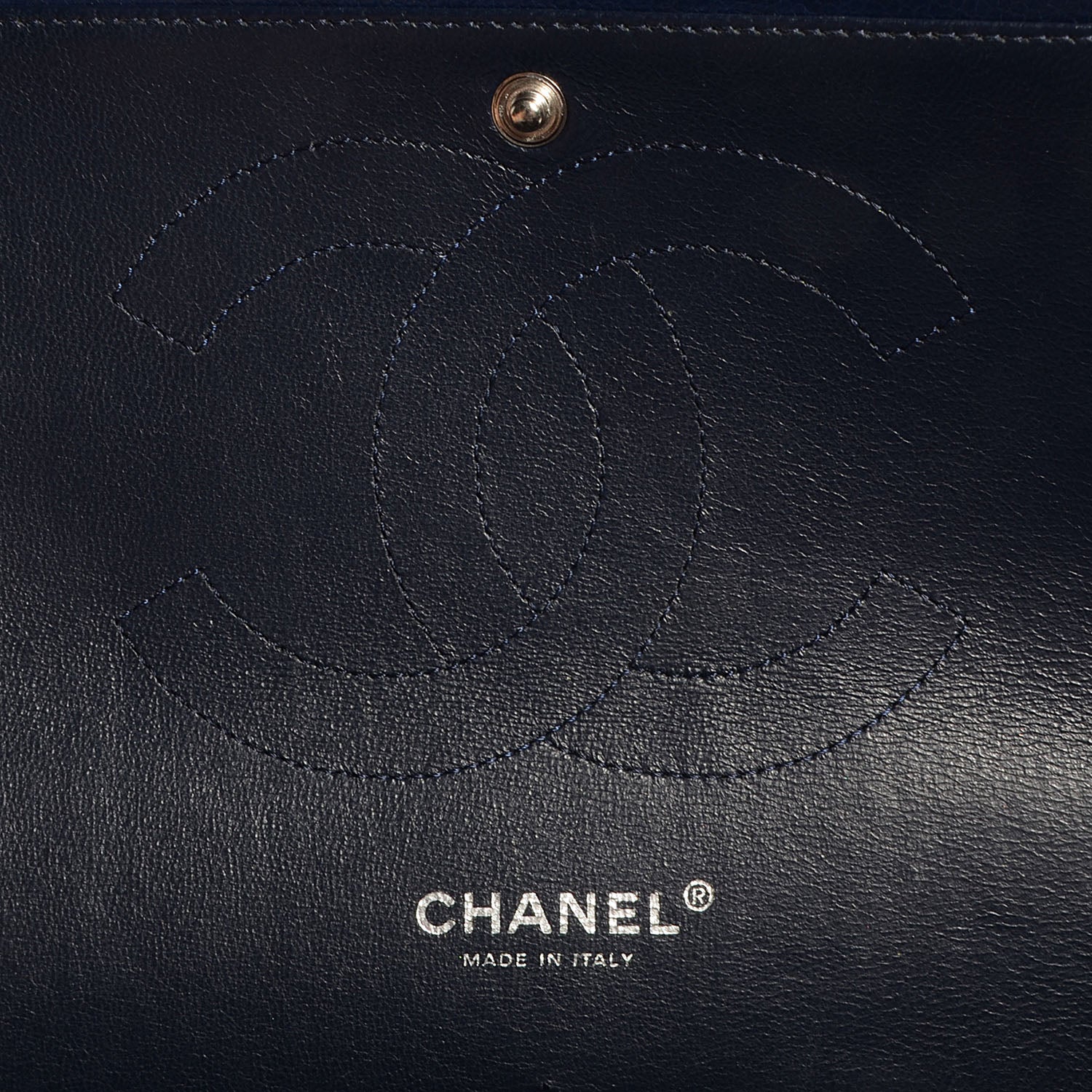 Chanel Caviar Quilted Jumbo Double Flap Navy Blue 8 of 9