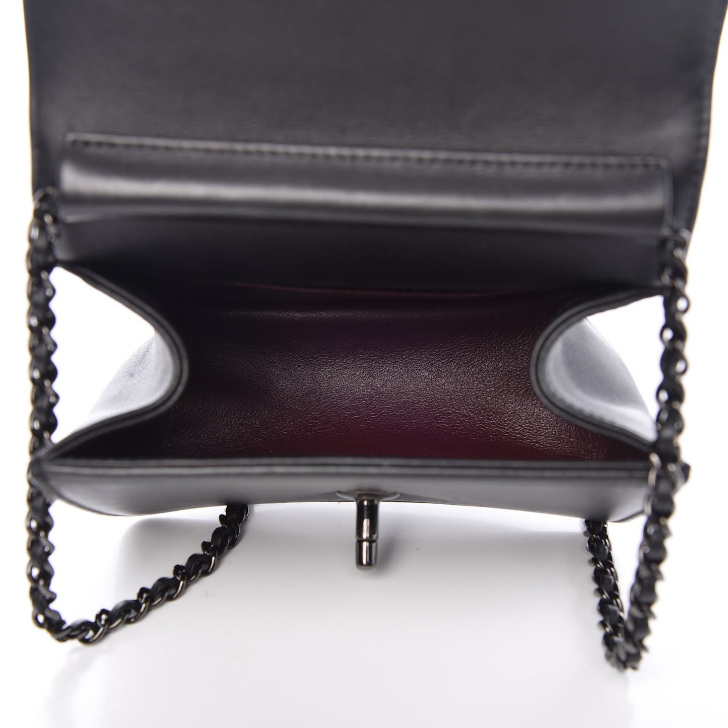 Calfskin Mini Propeller Flap Black