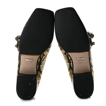 Gucci Brocade Floral Jacquard Dionysus Loafers 38.5 Black 6 of 9