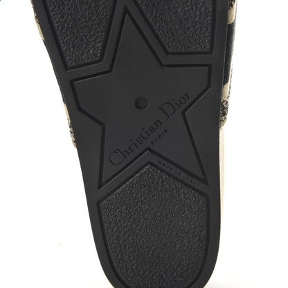 Christian Dior Natural Canvas Embroidered D-Way Platform Sandal 36 Black Cream 6 of 9