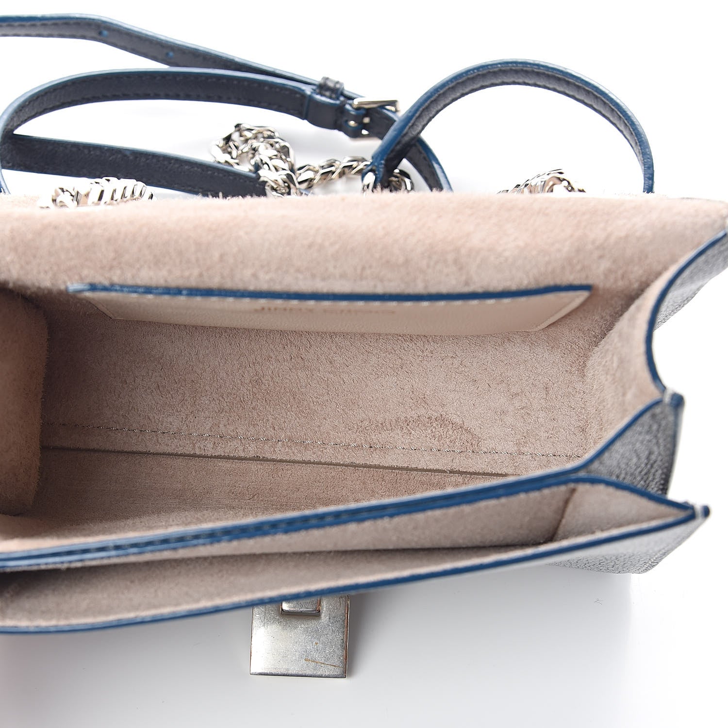 Jimmy Choo Washed Grainy Goatskin Mini Rebel Crossbody Bag Latte Denim 5 of 8