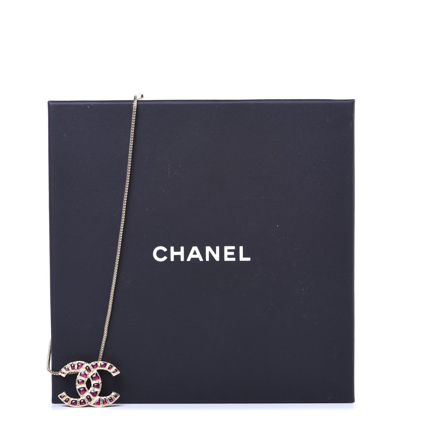 Chanel Resin Along The Nile CC Pendant Necklace Gold Purple 6 of 6