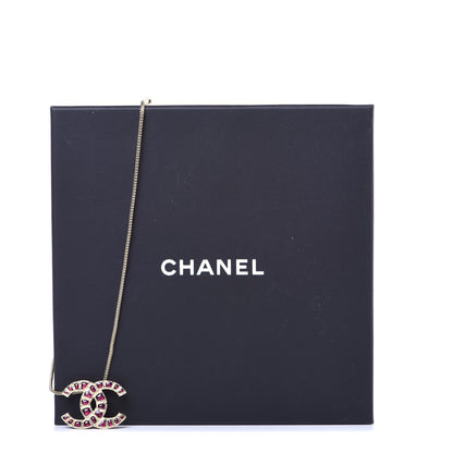 Chanel Resin Along The Nile CC Pendant Necklace Gold Purple 6 of 6