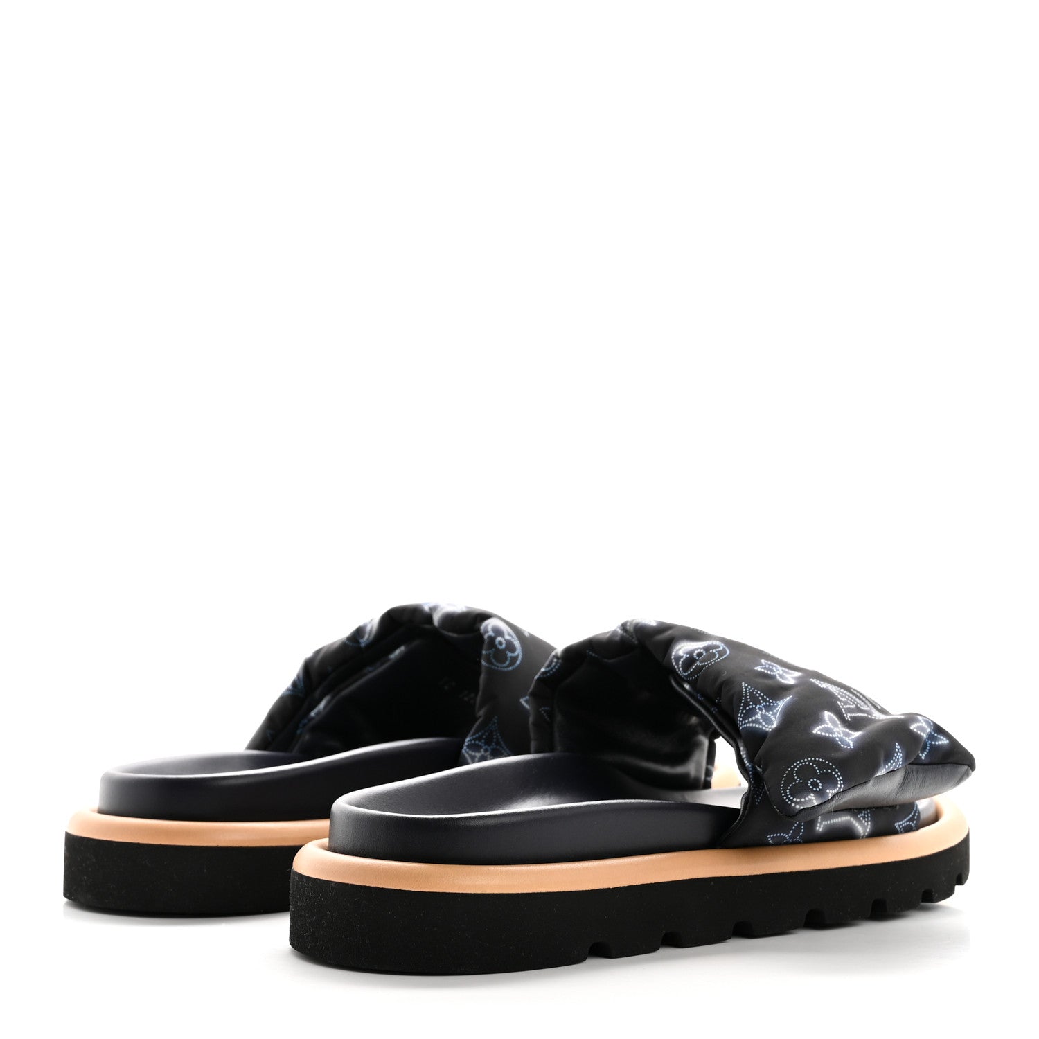 Louis Vuitton Nylon Monogram Womens Pool Pillow Comfort Mules 39 Navy Blue 5 of 9