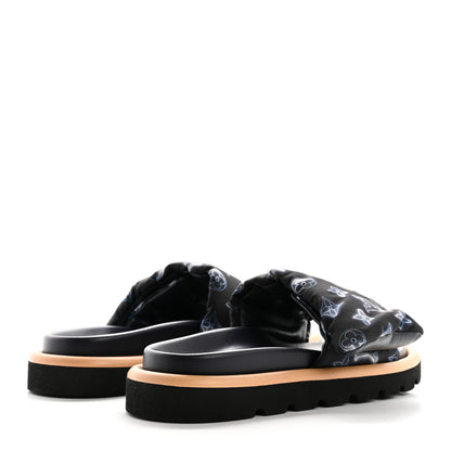 Louis Vuitton Nylon Monogram Womens Pool Pillow Comfort Mules 39 Navy Blue 5 of 9