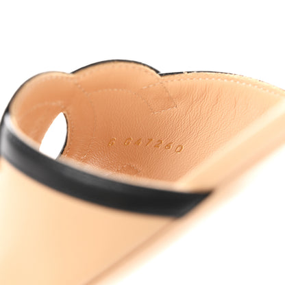 Chanel Lambskin CC Cutout Sandal Mules 37.5 Beige Black 9 of 9