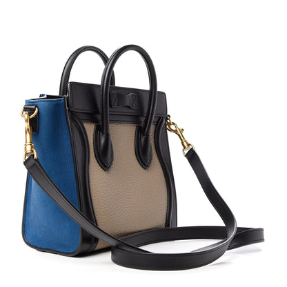 Celine Elephant Calfskin Nano Tri-Color Luggage Beige 3 of 8