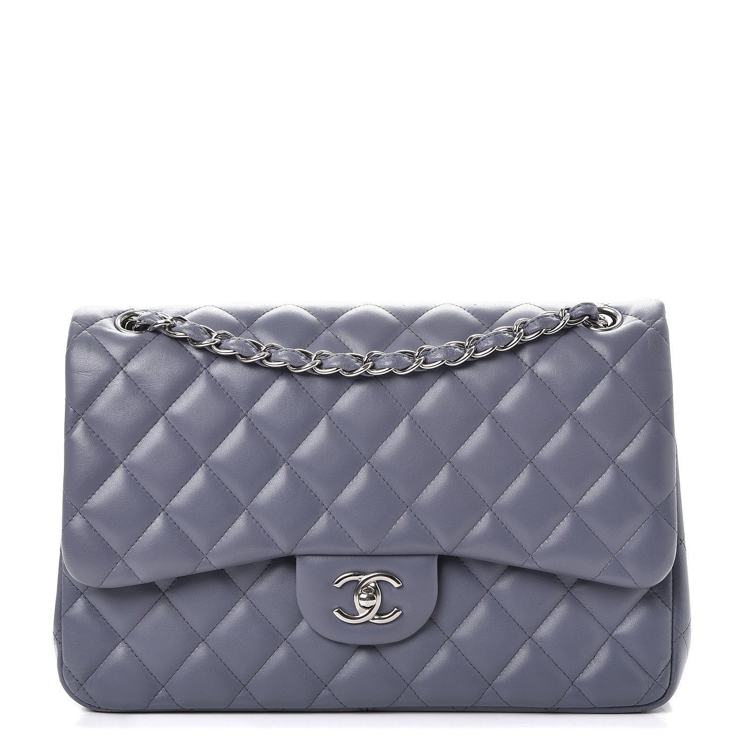 Chanel Lambskin Quilted Jumbo Double Flap Light Purple 1 of 15