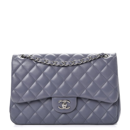 Chanel Lambskin Quilted Jumbo Double Flap Light Purple 1 of 15