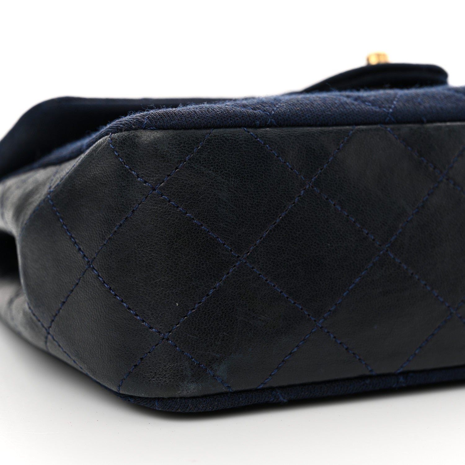Chanel Jersey Lambskin Quilted Mini Square Flap Navy 10 of 16