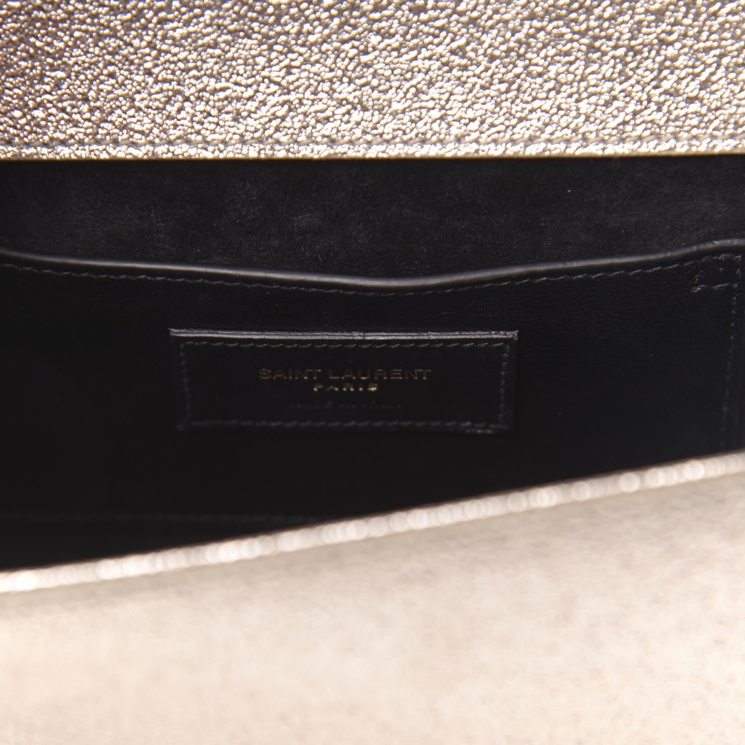 Saint Laurent Metallic Calfskin Medium Classic Monogram Kate Satchel Pale Gold 6 of 10