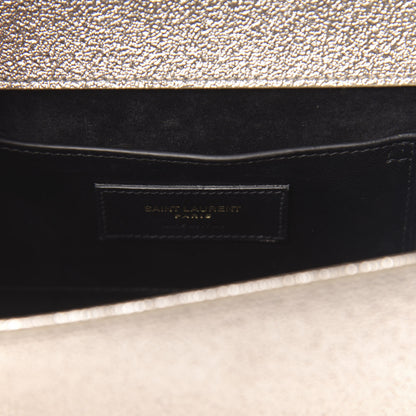Saint Laurent Metallic Calfskin Medium Classic Monogram Kate Satchel Pale Gold 6 of 10