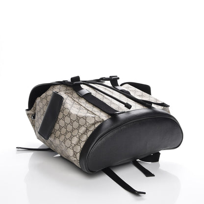 Gucci Soft GG Supreme Monogram Double Buckle Backpack Beige Black 4 of 7