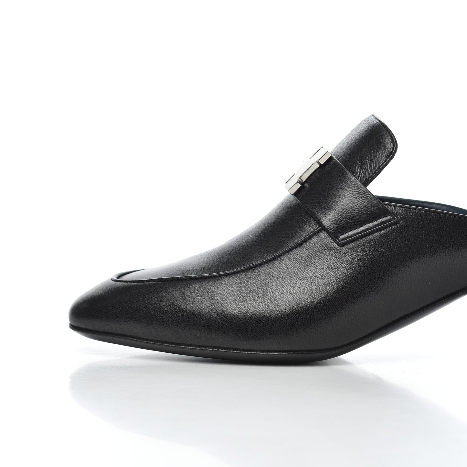 Hermes Goatskin Paradis Mules 37.5 Black 9 of 13