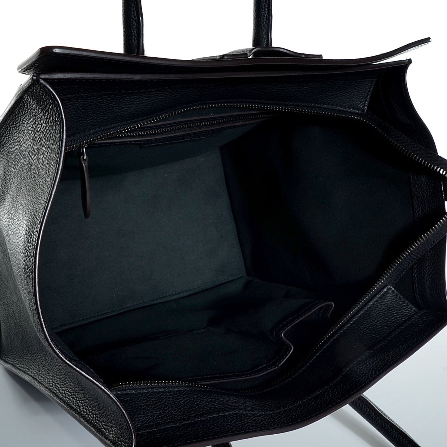 Drummed Calfskin Mini Luggage Black