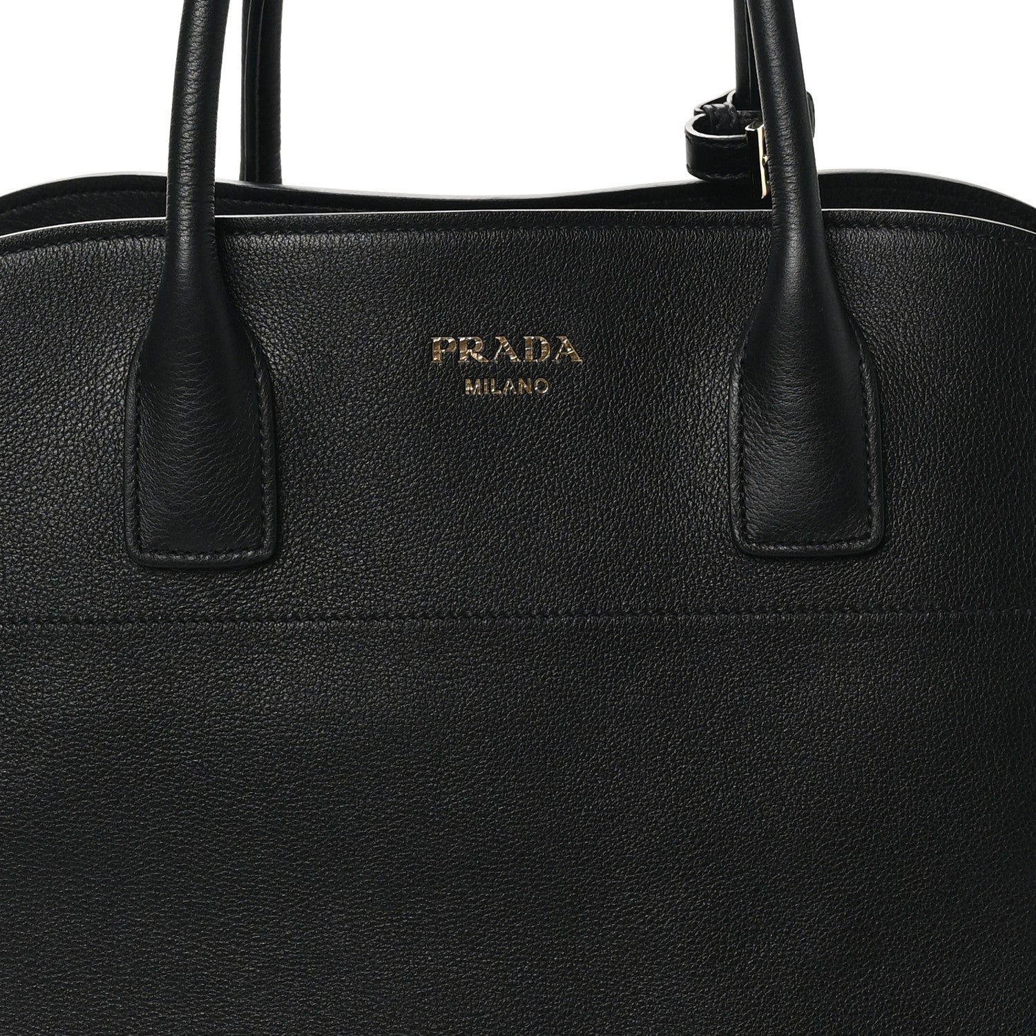 Prada Soft Grain Calfskin Large Tote Bag Black 7 of 9