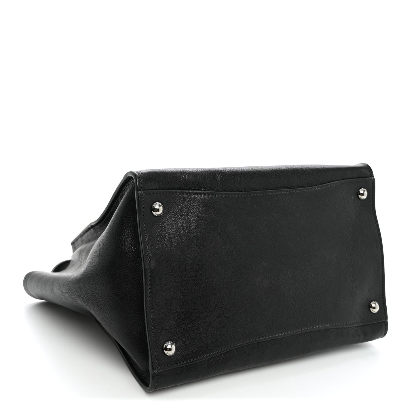 Glace Calf Twin Pocket Tote Black