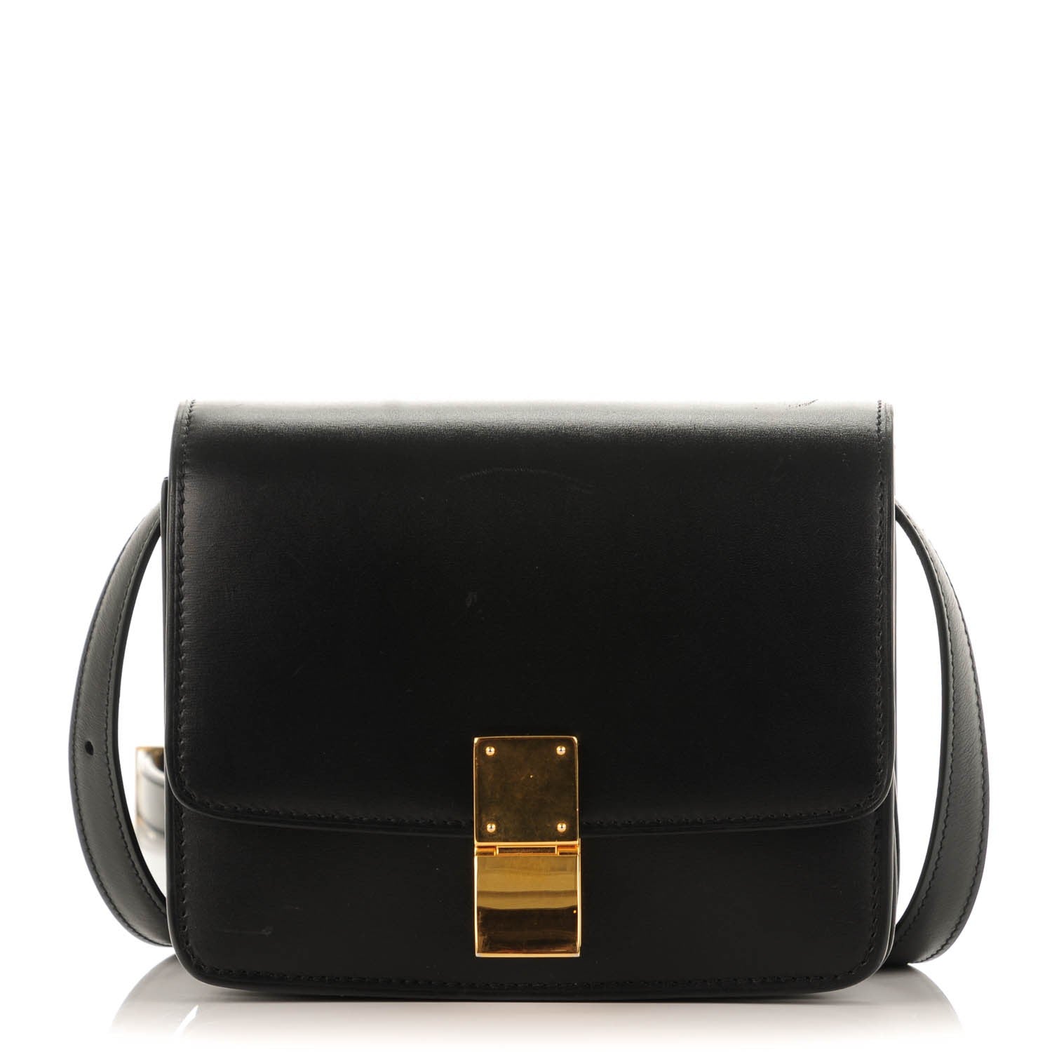 Celine Smooth Calfskin Small Classic Box Flap Bag Black 1 of 6