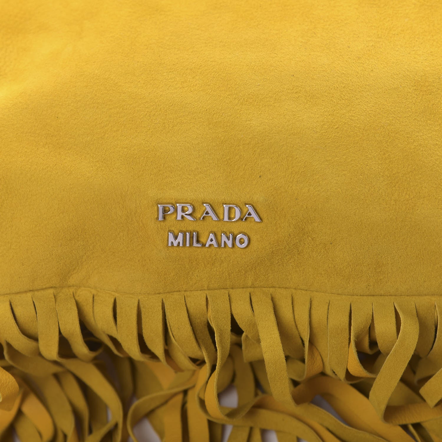 Prada Suede Scamosciato Fringe Shoulder Bag Mimosa Black 9 of 11