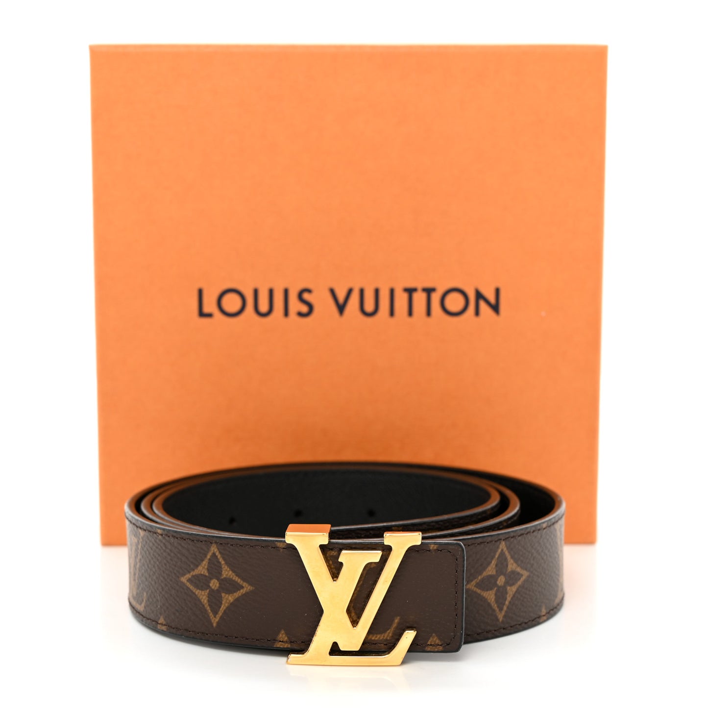 Calfskin Monogram 30mm LV Initiales Reversible Belt 95/38 Black