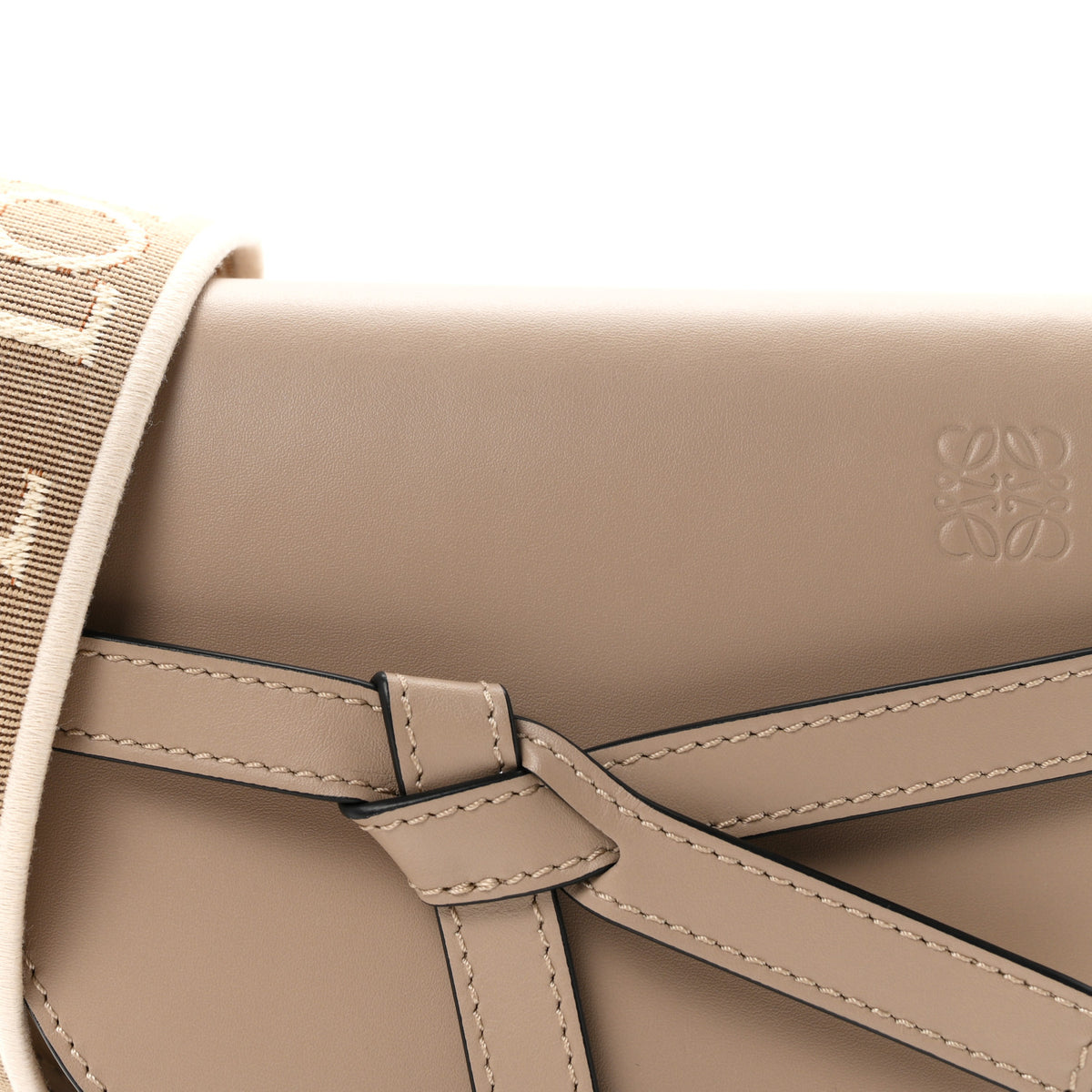 Loewe Calfskin Jacquard Mini Gate Dual Bag Sand 7 of 9