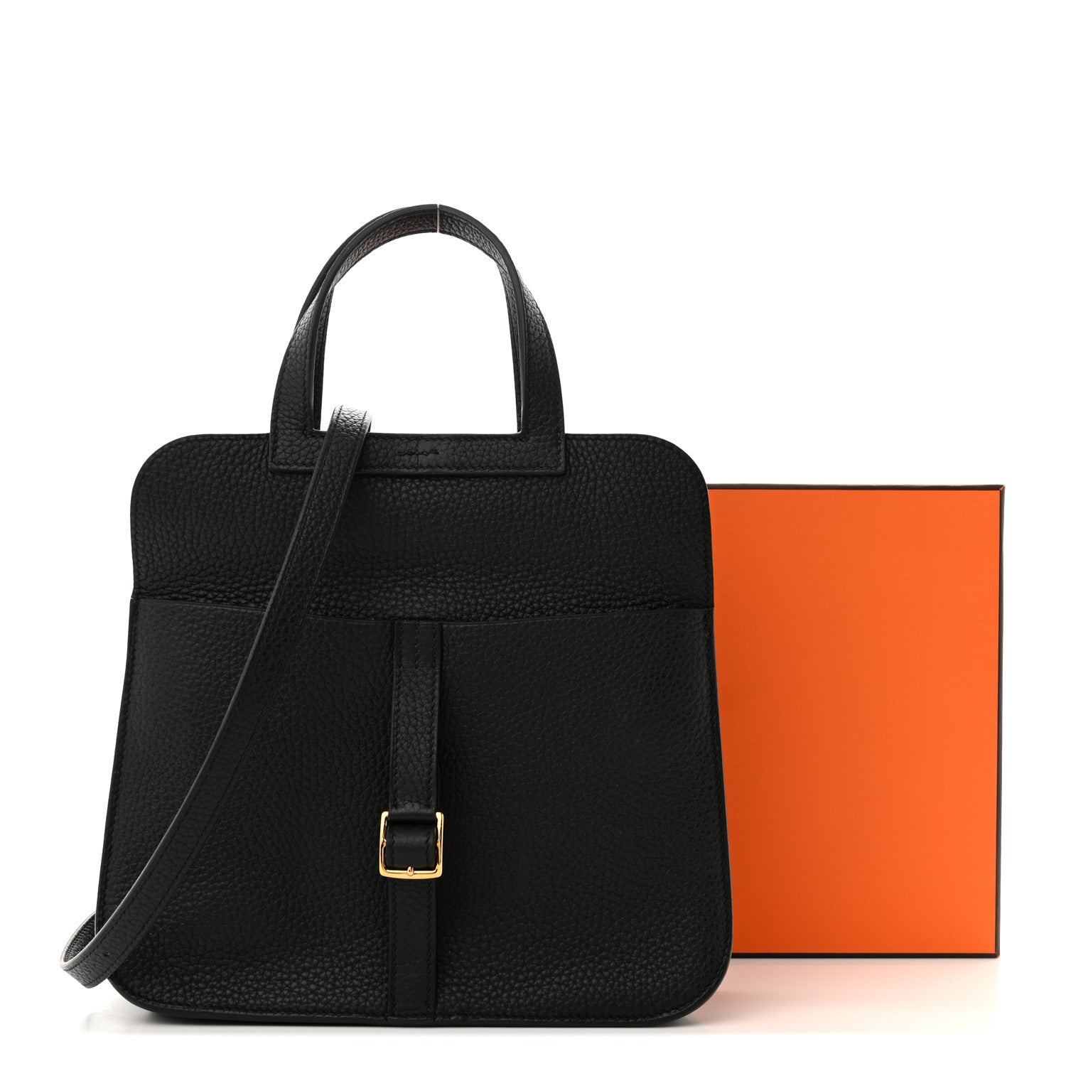 Hermes Taurillon Clemence Halzan 25 Black 11 of 11