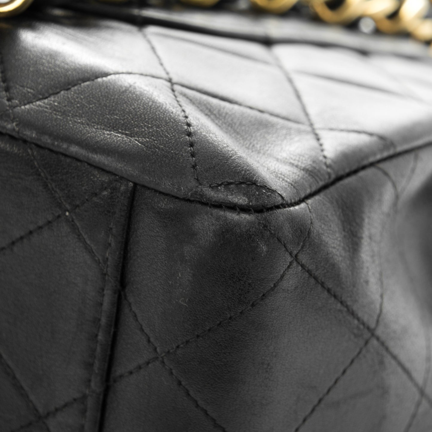 Lambskin Quilted XL Jumbo Single Flap Black