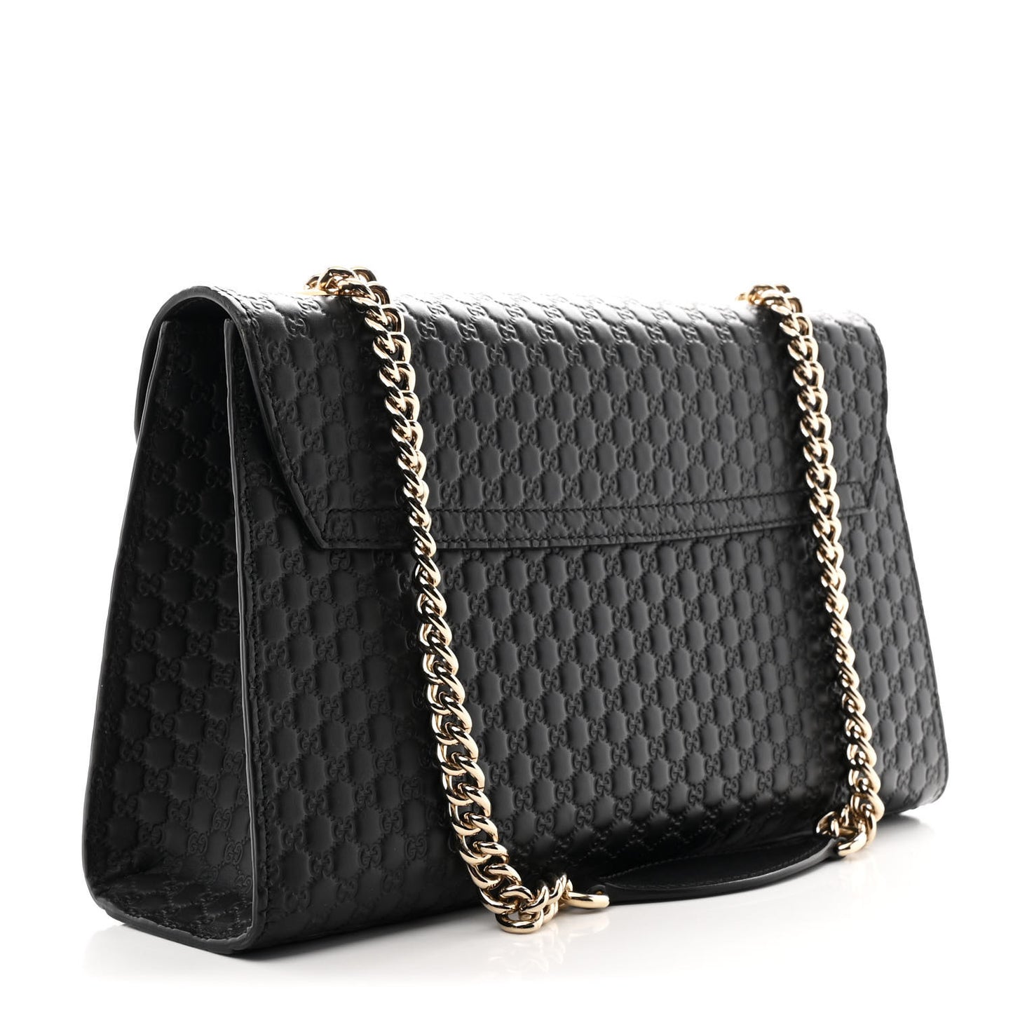 Microguccissima Medium Emily Chain Shoulder Bag Black