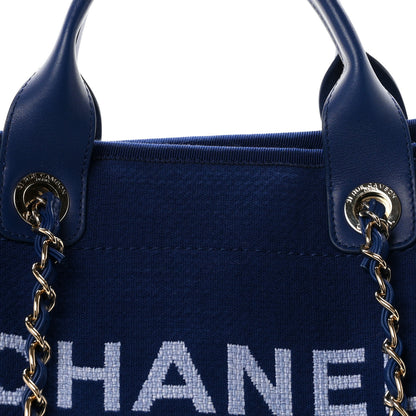 Chanel Mixed Fibers Calfskin Medium Deauville Tote Dark Blue 8 of 10