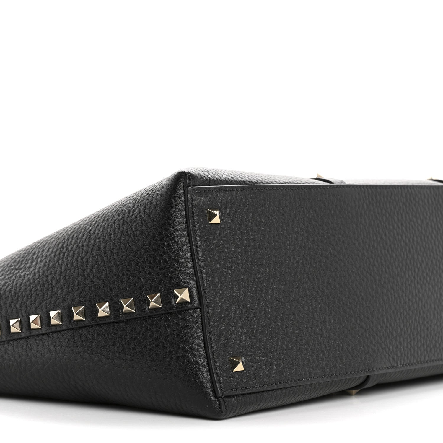 Valentino Garavani Grained Calfskin Rockstud Shopping Bag Black 8 of 10