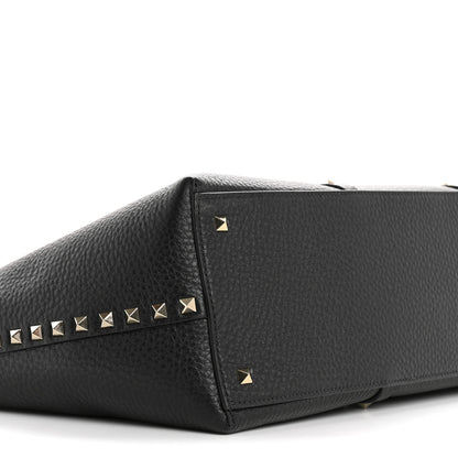 Valentino Garavani Grained Calfskin Rockstud Shopping Bag Black 8 of 10