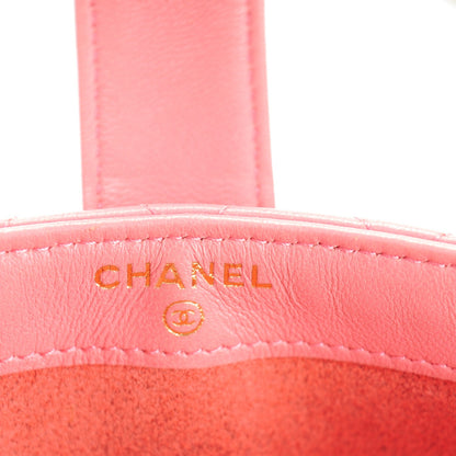 Chanel Lambskin Quilted Mini Phone Holder Crossbody Bag Pink 6 of 8