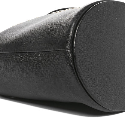 Chanel Caviar Deauville Drawstring Bucket Bag Black 9 of 10